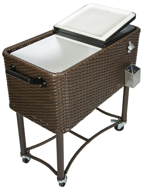 Permasteel 80 Qt. Wicker Patio Rolling Cooler & Reviews Wayfair